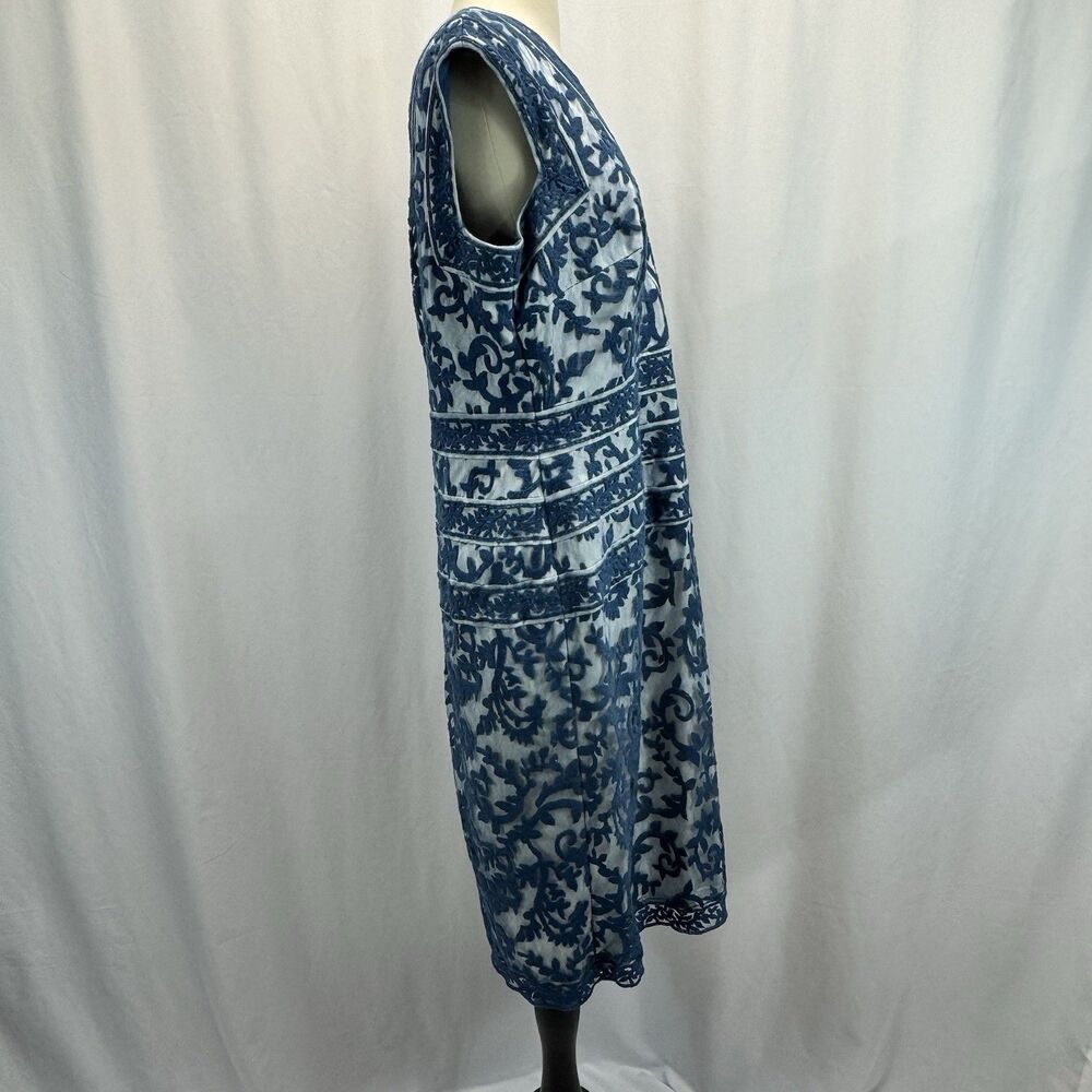 Tadashi Shoji Embroidery Lace Overlay Dress 16 Sheer Elegant Romantic Luxury - Picture 7 of 15